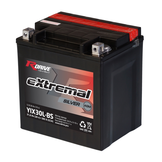 Аккумулятор RDrive eXtremal Silver 30Ач YIX30L-BS (31,6 Ач о.п. CT1230)